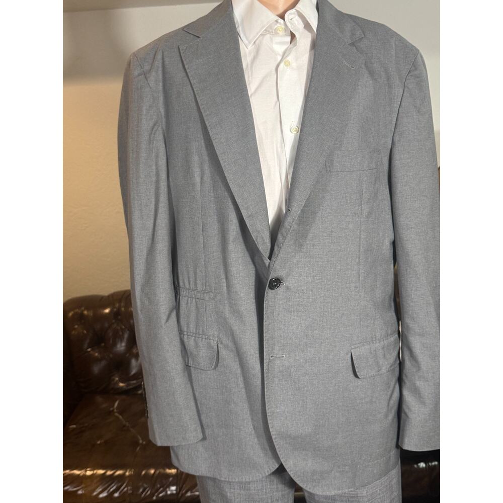 Brunello Cucinelli Gray Wool Silk Deconstructed Blazer Sport Jacket 54 44R Men's